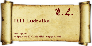 Mill Ludovika névjegykártya